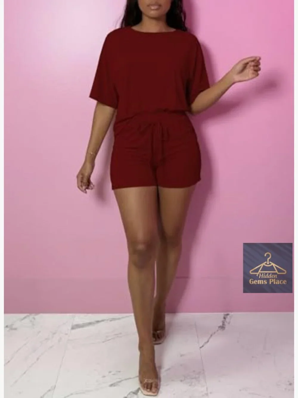 Biker Shorts Matching Lounge Set Two Piece Athletic Summer Outfit